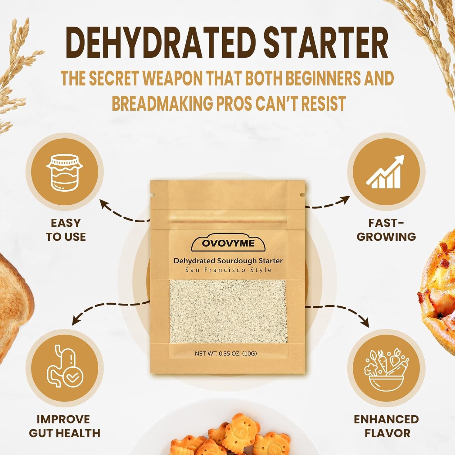 Dehydrated Sourdough Starter San Francisco Style, Fast Activation Sourdough Starter Culture, Sour Dough Starter,Homemade Artisan Bread for Beginner (10G) - Image 6