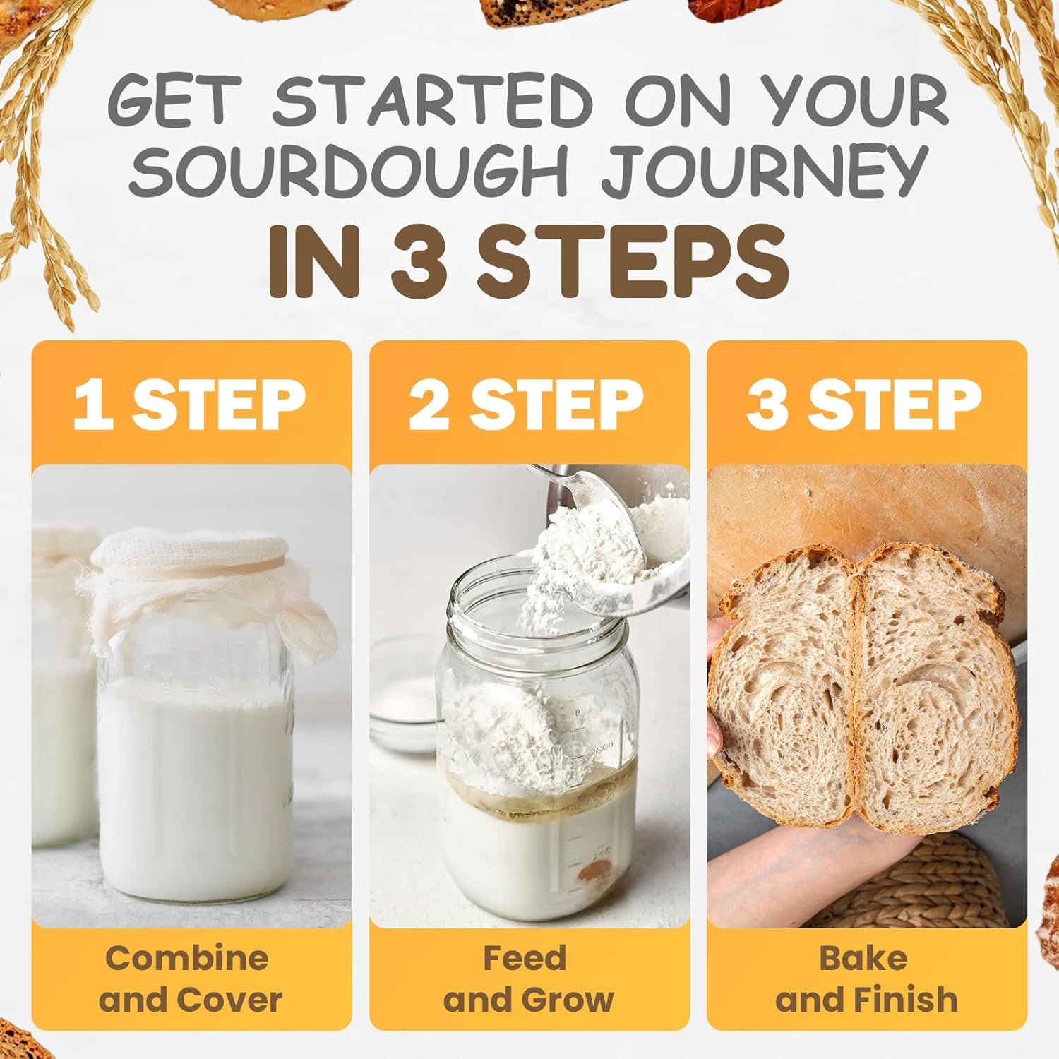 Dehydrated Sourdough Starter San Francisco Style, Fast Activation Sourdough Starter Culture, Sour Dough Starter,Homemade Artisan Bread for Beginner (10G) - Image 5